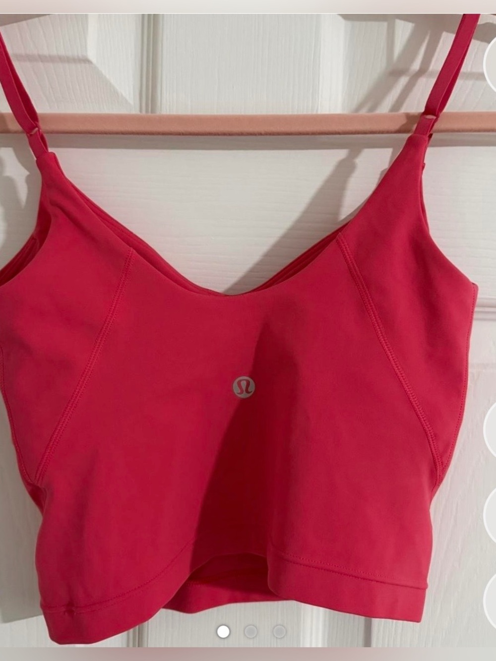 lululemon Pink Tank Top Cropped Active Cami
